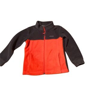 Columbia Fleece Toddler Boys Steens Mountain Zip up Jacket Charcoal Orange Sz 4